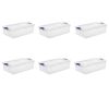 32 Qt. Latch Box Plastic, Stadium Blue, Set of 6