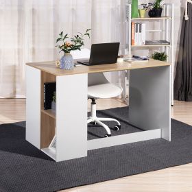 47.2" Computer Desk with 5 Storage Shelves, Modern Study Writing Desk for Small Spaces Gaming Desk, Multipurpose Student Learning Table Workstation fo