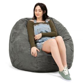 Jaxx Saxx 4 Foot Round Bean Bag w/ Removable Cover, Charcoal