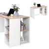 47.2" Computer Desk with 5 Storage Shelves, Modern Study Writing Desk for Small Spaces Gaming Desk, Multipurpose Student Learning Table Workstation fo