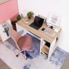 47.2" Computer Desk with 5 Storage Shelves, Modern Study Writing Desk for Small Spaces Gaming Desk, Multipurpose Student Learning Table Workstation fo