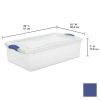 32 Qt. Latch Box Plastic, Stadium Blue, Set of 6