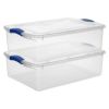 32 Qt. Latch Box Plastic, Stadium Blue, Set of 6