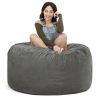 Jaxx Saxx 4 Foot Round Bean Bag w/ Removable Cover, Charcoal