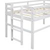 Wood Twin Size Loft Bed with Side Ladder, Antique White