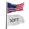 30 ft Al Flag Pole w/ US Flag and Ball