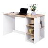 47.2" Computer Desk with 5 Storage Shelves, Modern Study Writing Desk for Small Spaces Gaming Desk, Multipurpose Student Learning Table Workstation fo