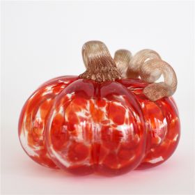 Colorful Glass Art Pumpkin Ornaments American Country Home Decoration (Option: Red Dot)