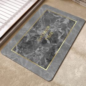 Marbling Bathroom Entrance Absorbent Floor Mat Household Quick-drying Diatom Ooze Floor Mat (Option: Showertime Gray-80 X120cm Diatom Ooze)